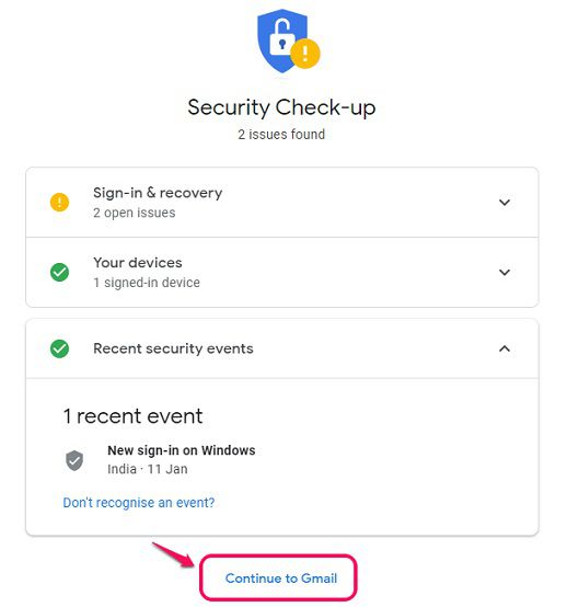 Gmail password reset successfully