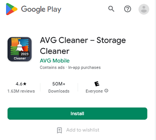 AVG cleaner storage cleaner application