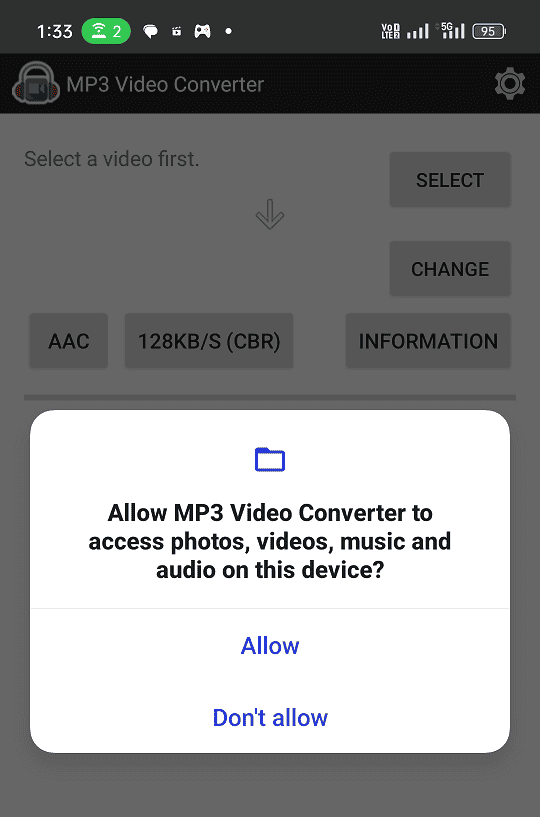 Allow photo video music permission