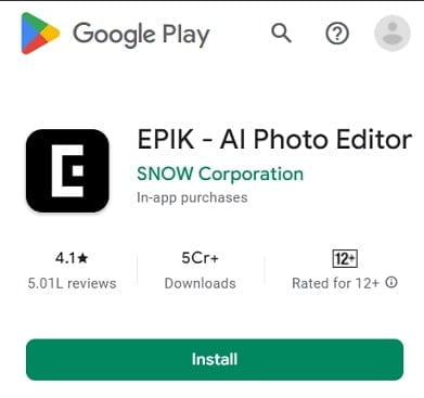 Epik AI photo editor for mobile