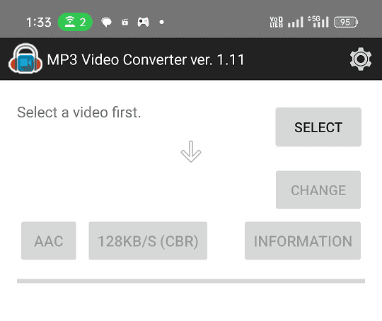 Select video file to convert