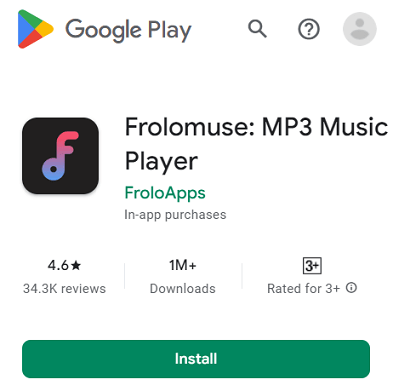 Frolomusic music audio player app for android mobile