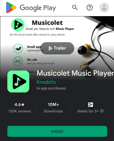 Musicolet music player free download