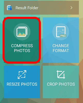 Select compress photo option