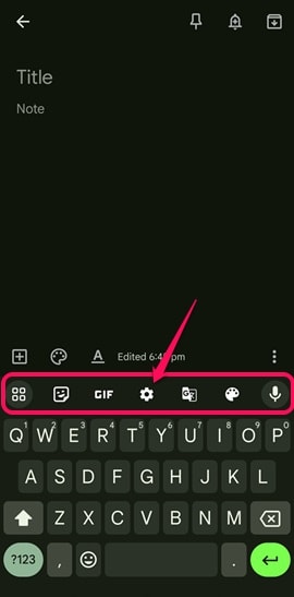 Open text editor app and click settings