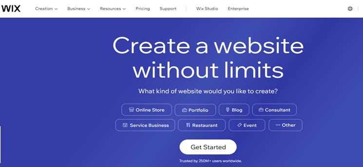 Wix website builder platform