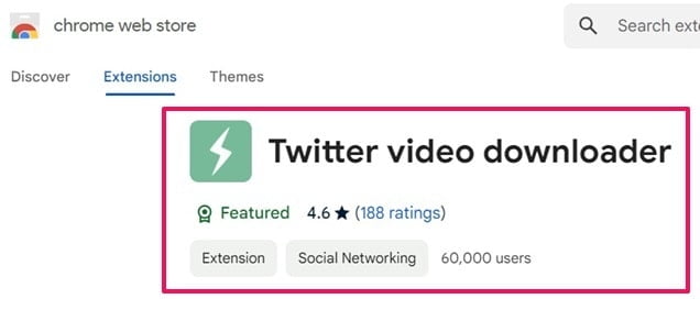 Download twitter videos from Pc chrome extension