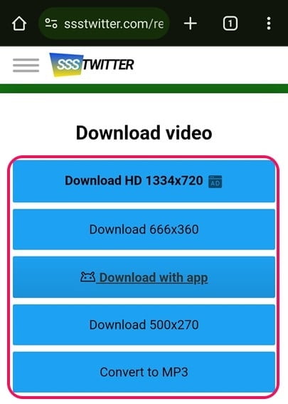 Download your video from twitter